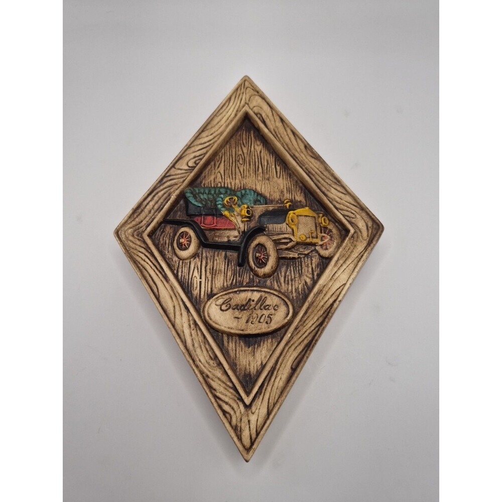 Vtg Hand Painted Criterion Ceramic Oldsmobile Cadillac 1905 Car Wall Hanging